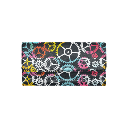 Mechanic Pattern Print Design 02 Women's Trifold Wallet