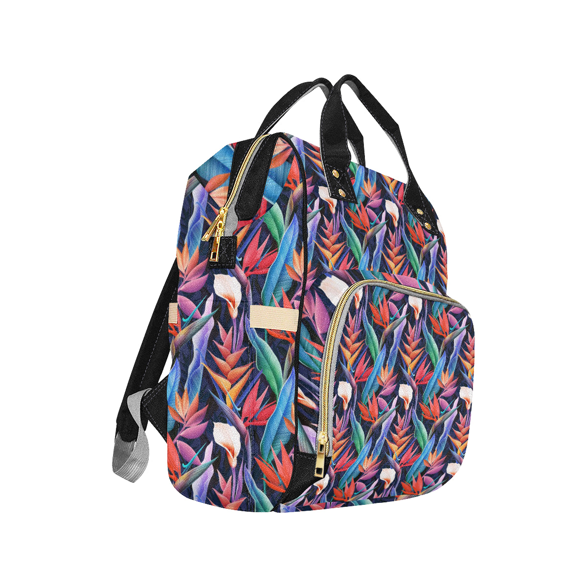Tropical Flower Pattern Print Design TF023 Diaper Bag Backpack