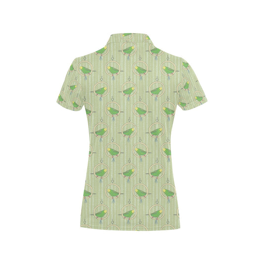 Budgerigar Pattern Print Design 02 Women's Polo Shirt