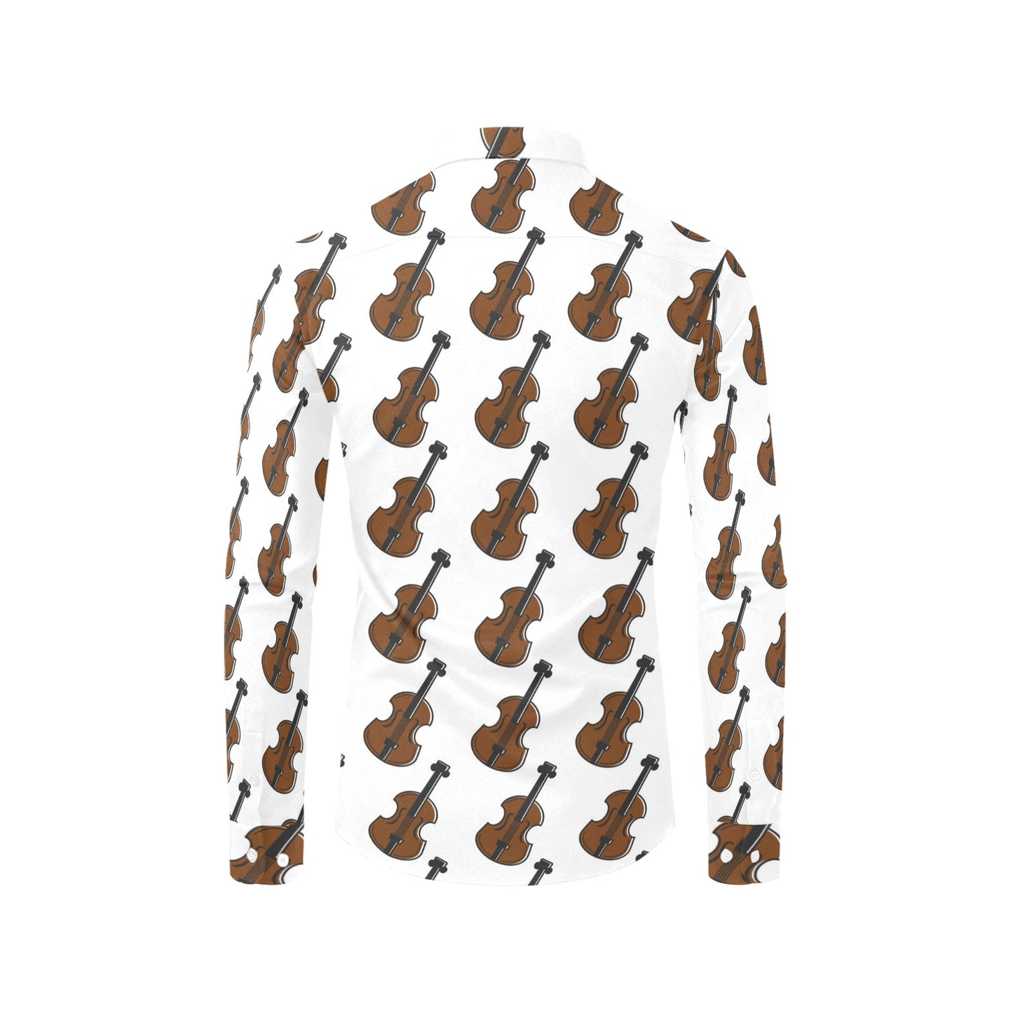 Violin Print Design LKS405 Men's Long Sleeve Dress Shirt