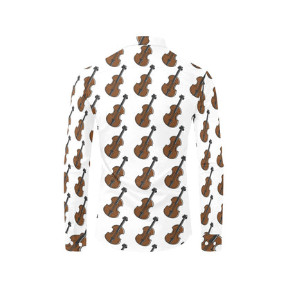 Violin Print Design LKS405 Men's Long Sleeve Dress Shirt
