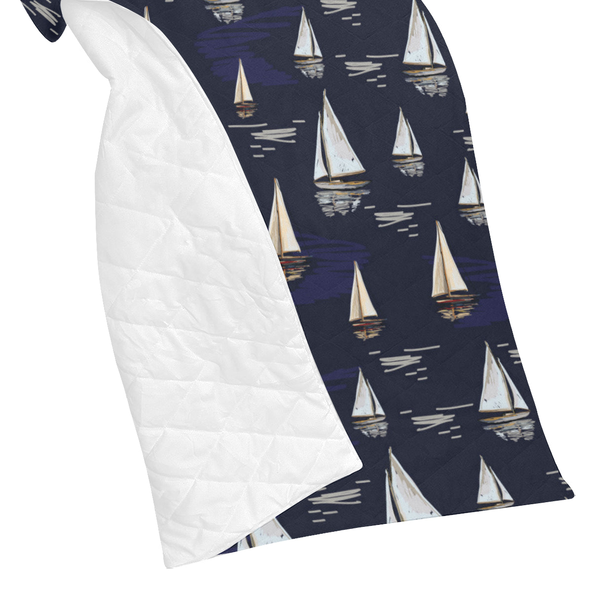 Sailing Ships Pattern Print Design A05 Premium Quilt