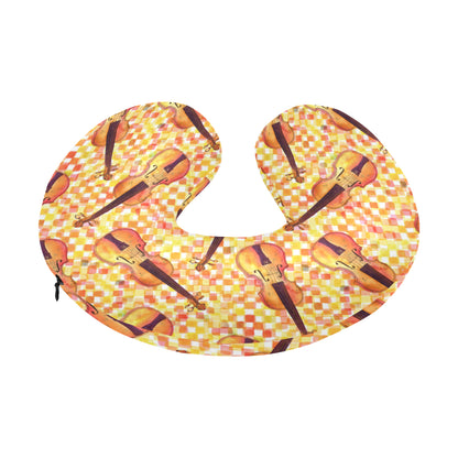 Violin Pattern Print Design 03 U-Shaped Travel Neck Pillow