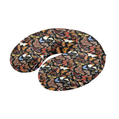 Butterfly Pattern Print Design 08 U-Shaped Travel Neck Pillow