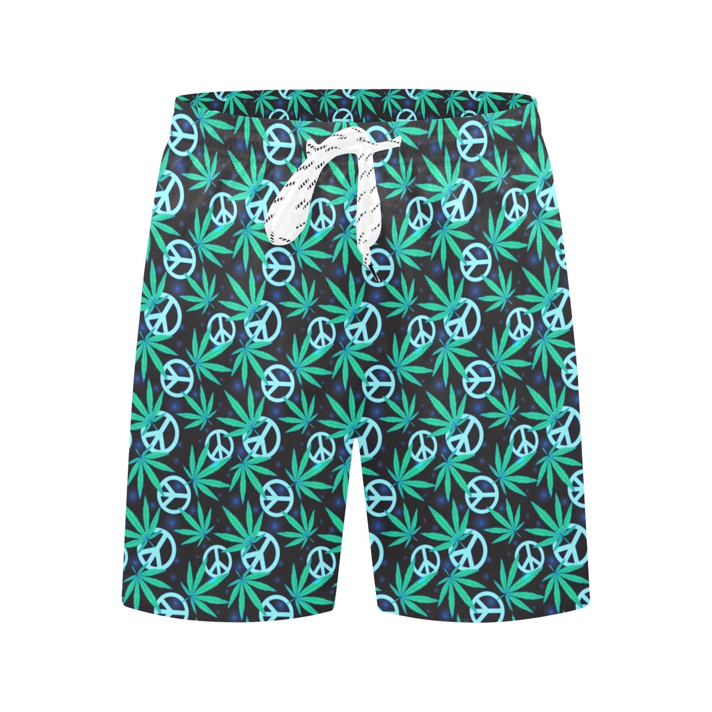 Peace Sign Themed Design Print Men's Swim Trunks Beach Shorts