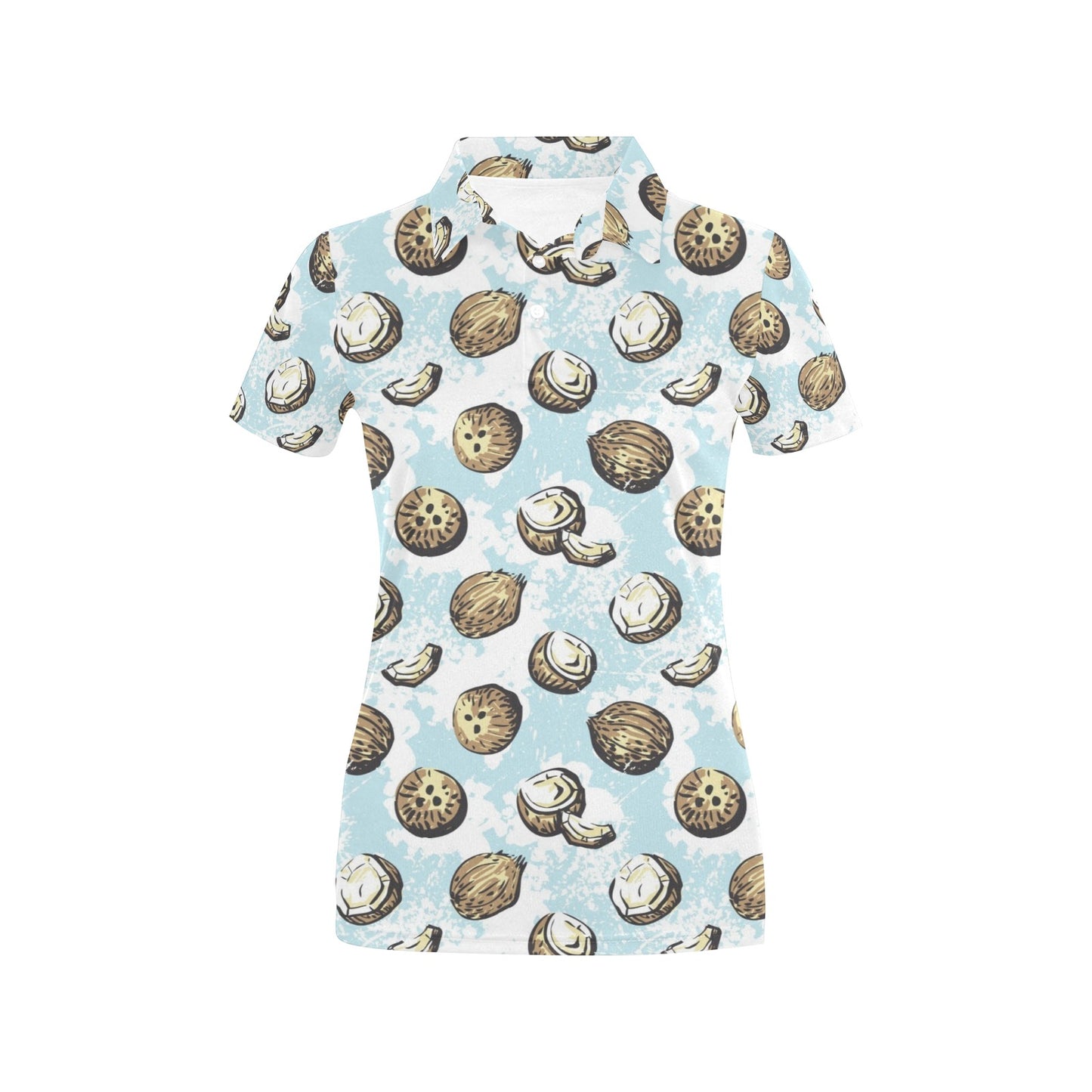 Coconut Pattern Print Design CN01 Women's Polo Shirt