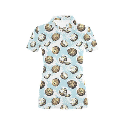 Coconut Pattern Print Design CN01 Women's Polo Shirt