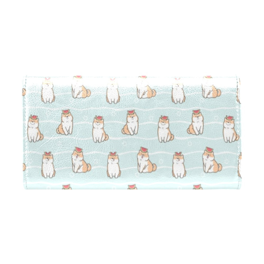Shiba Inu Print Design LKS3011 Women's Trifold Wallet