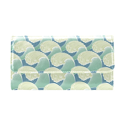 Wave Japan Style Print Design LKS302 Women's Trifold Wallet