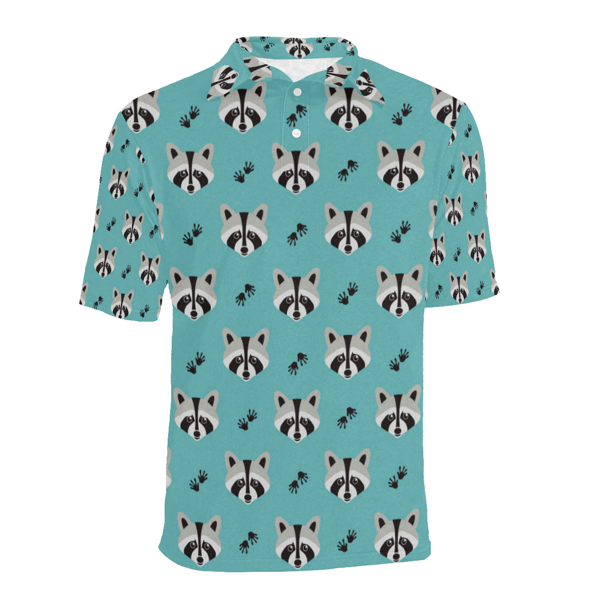 Raccoon Pattern Print Design A01 Men Polo Shirt