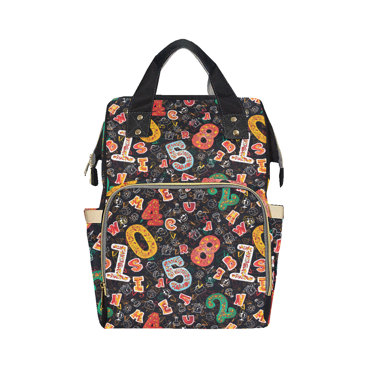 Number Pattern Print Design A03 Diaper Bag Backpack