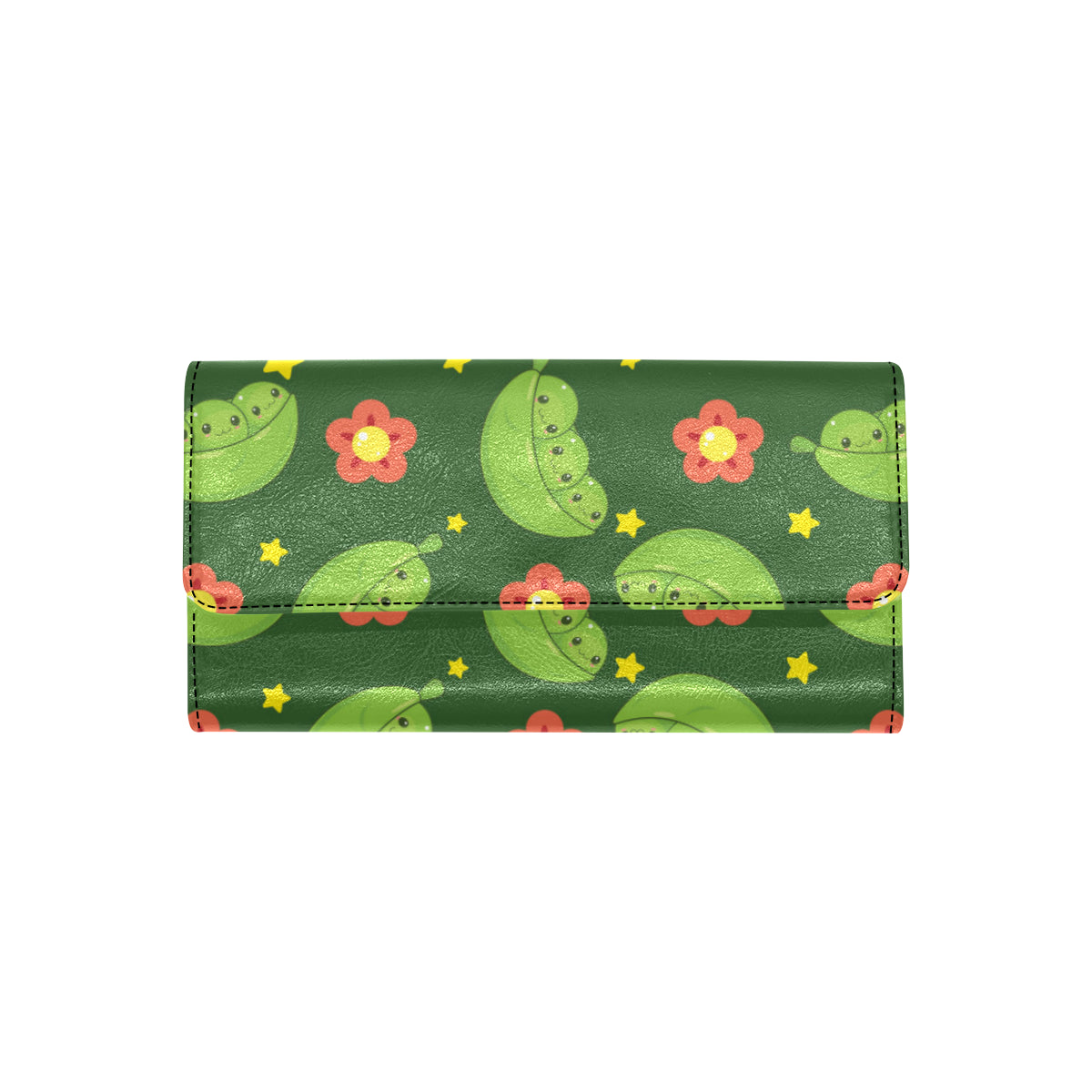 Peas Pattern Print Design A01 Women's Trifold Wallet