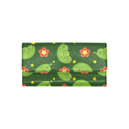 Peas Pattern Print Design A01 Women's Trifold Wallet