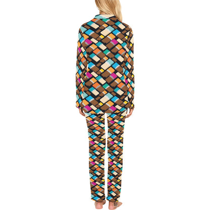 Chocolate Pattern Print Design 02 Women's Long Pajama Set