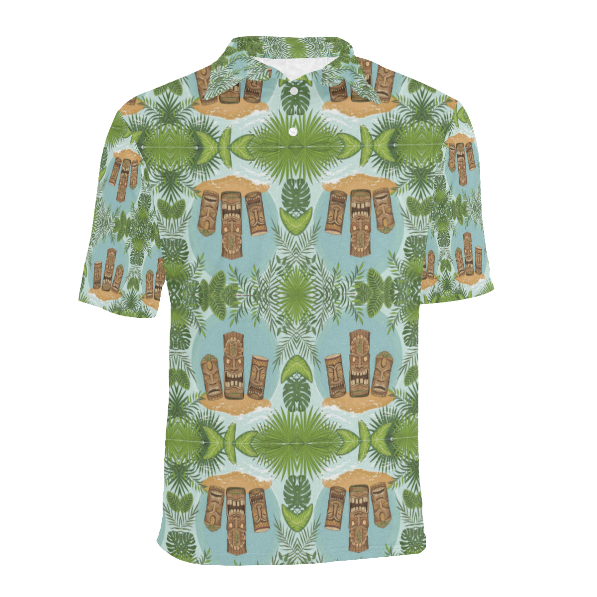 Tiki Wood Island Men Polo Shirt
