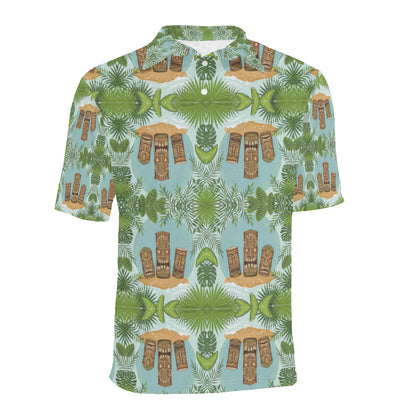 Tiki Wood Island Men Polo Shirt