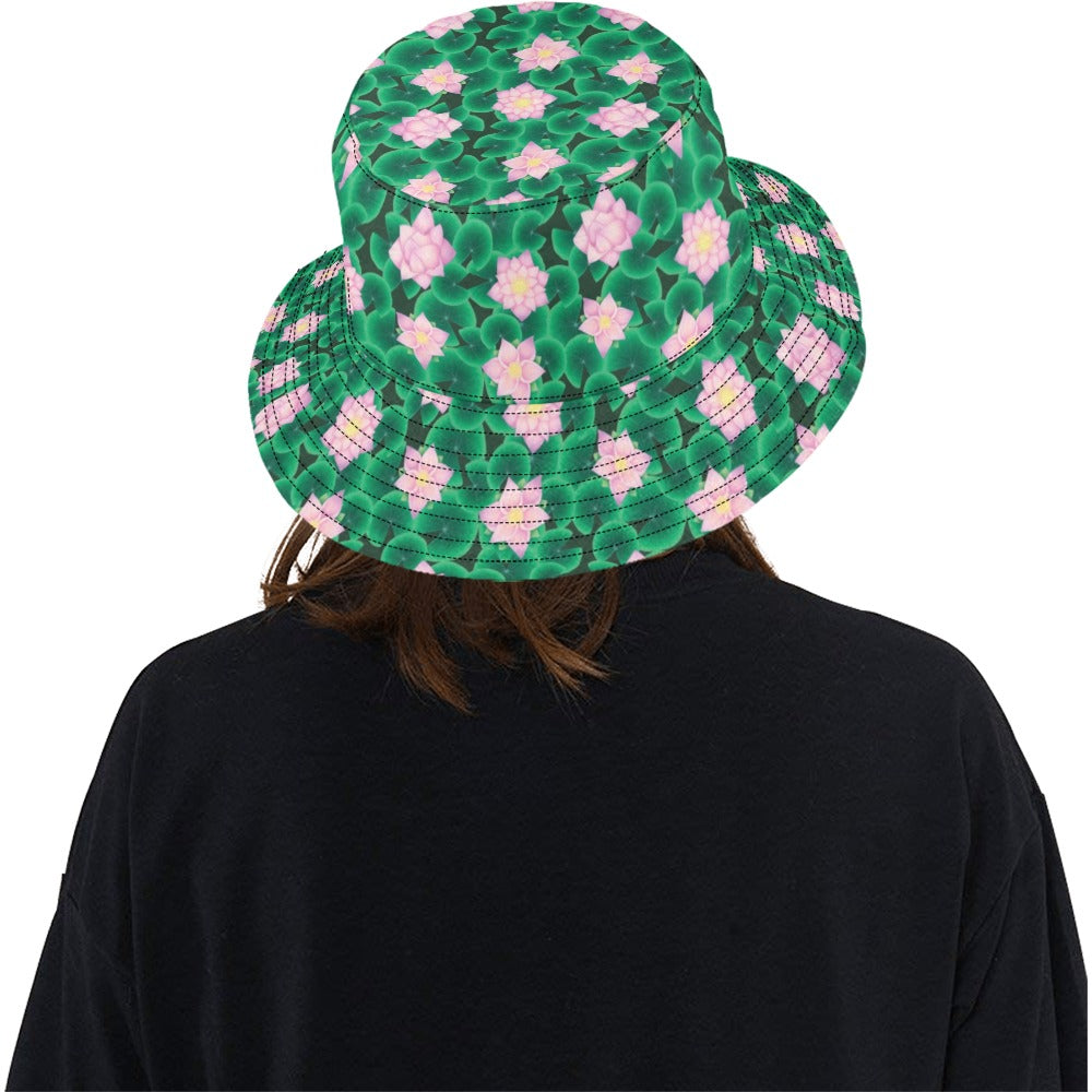 Water Lily Print Design LKS303 Unisex Bucket Hat