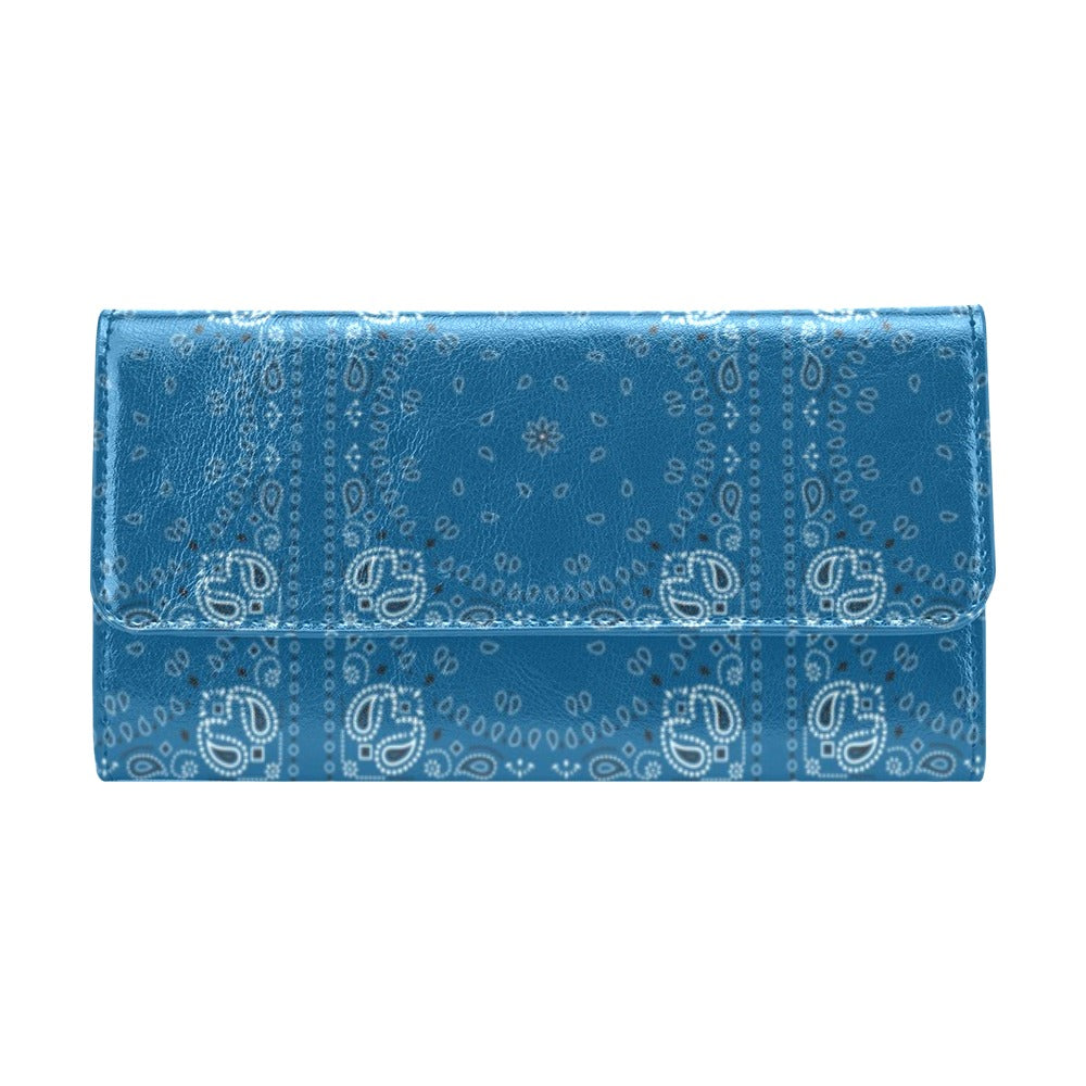 Bandana Blue Print Design LKS301 Women's Trifold Wallet