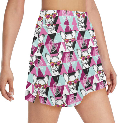 Chihuahua Cute Triangle Pattern 17" Golf & Pickleball Skort with Pockets