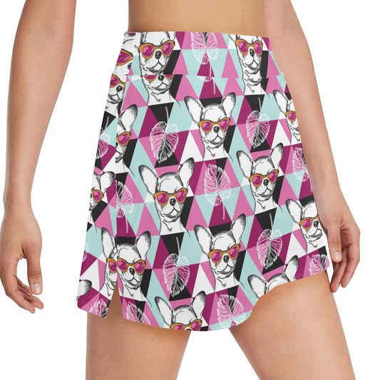 Chihuahua Cute Triangle Pattern 17" Golf & Pickleball Skort with Pockets