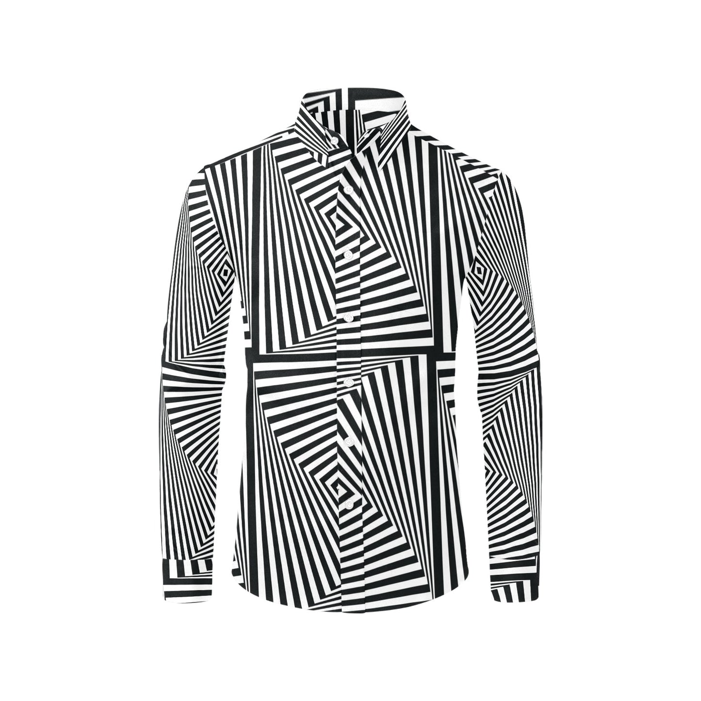 Vortex Print Design LKS302 Men's Long Sleeve Dress Shirt