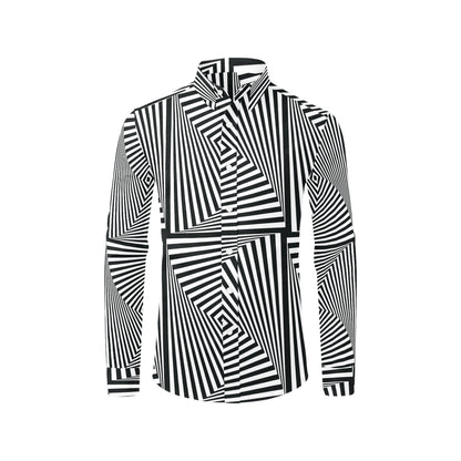 Vortex Print Design LKS302 Men's Long Sleeve Dress Shirt