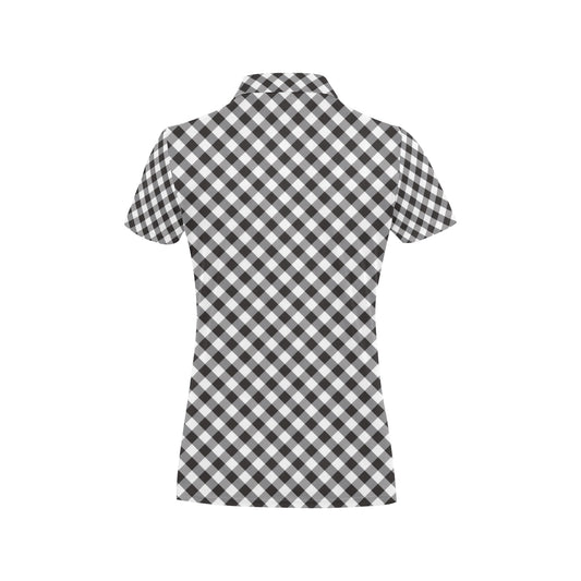 Gingham Print Design LKS402 Women's Polo Shirt