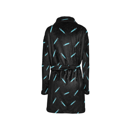 Phlebotomist Pattern Print Design A04 Women's Fleece Robe