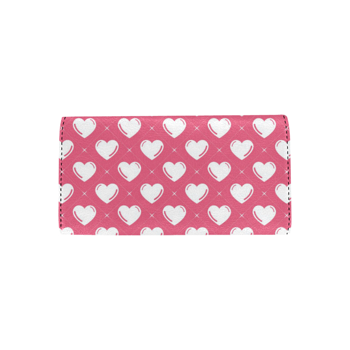 Heart Pattern Print Design HE07 Women's Trifold Wallet