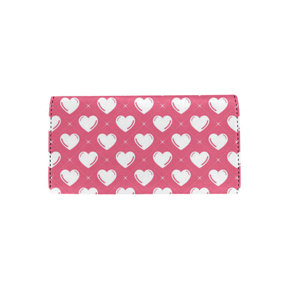 Heart Pattern Print Design HE07 Women's Trifold Wallet