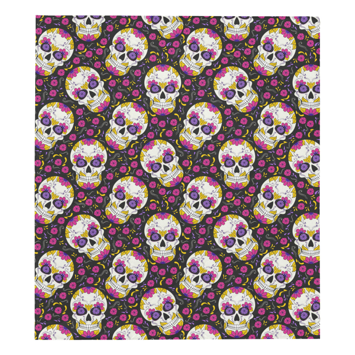 sugar skull Floral Pattern Premium Quilt