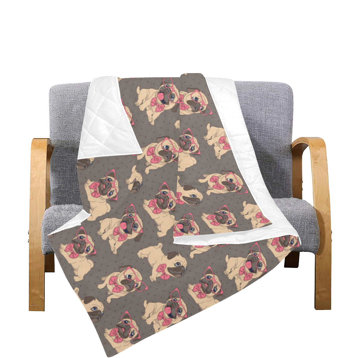 Pug Pattern Print Design A05 Premium Quilt