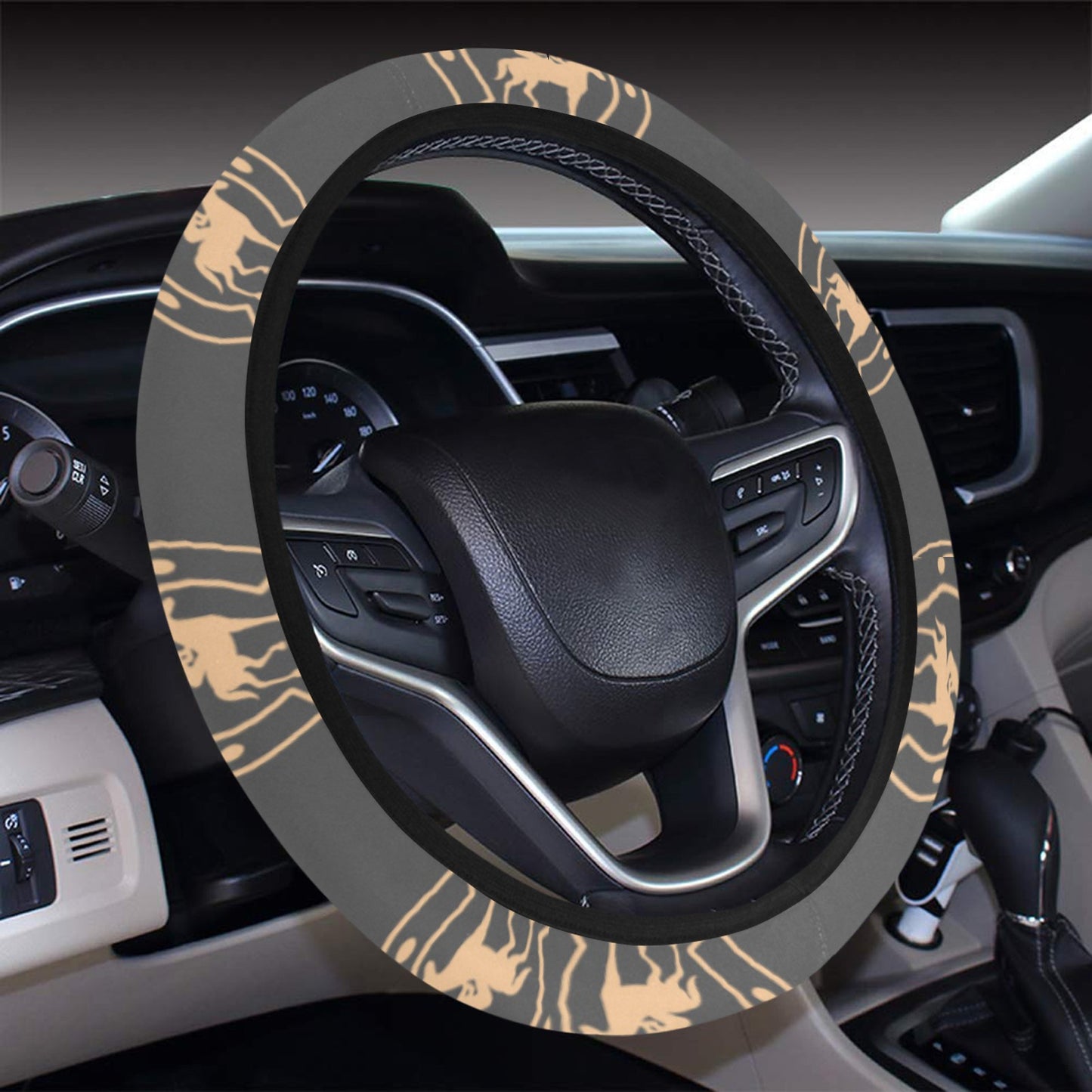Horseshoe Print Design LKS306 Steering Wheel Cover with Elastic Edge