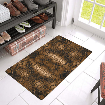 Snake Skin Brown Print Rubber Doormat