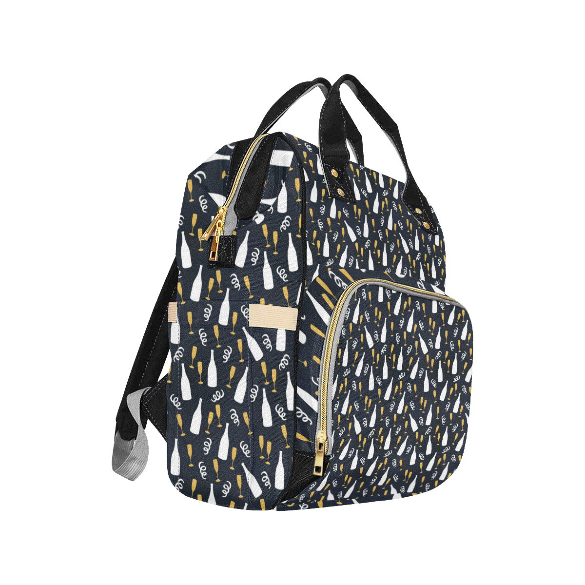 Champagne Pattern Print Design 01 Diaper Bag Backpack