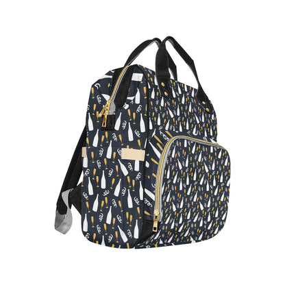 Champagne Pattern Print Design 01 Diaper Bag Backpack