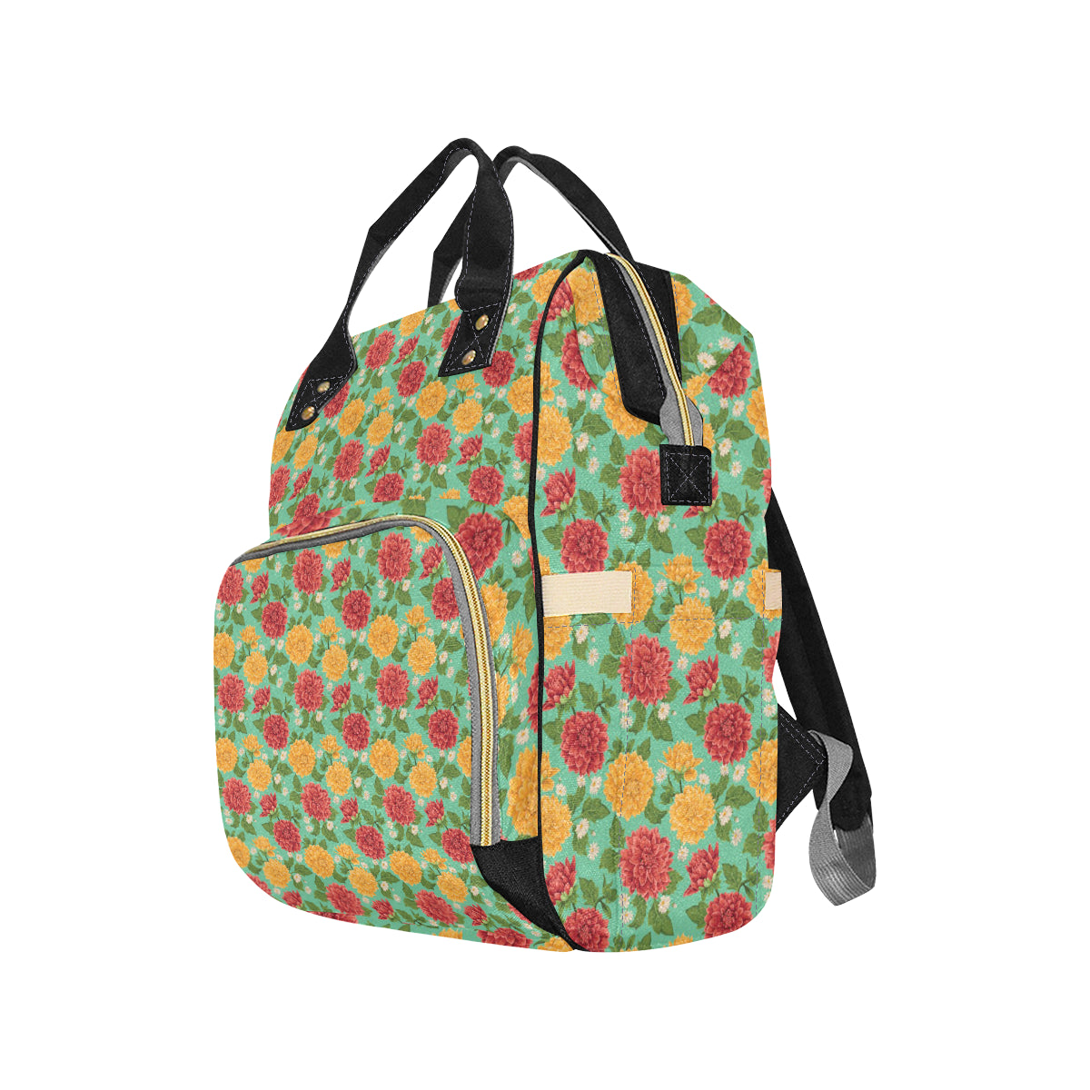 Dahlia Pattern Print Design DH011 Diaper Bag Backpack