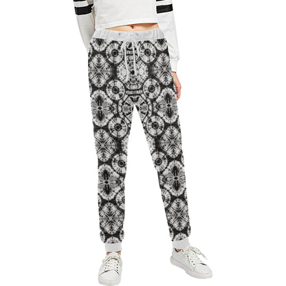 Tie Dye Black White Design Print Unisex Sweatpants