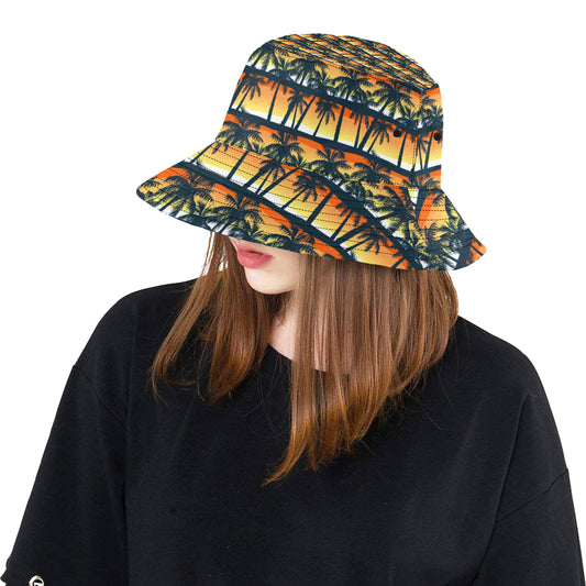 Palm Tree Pattern Print Design PT011 Unisex Bucket Hat