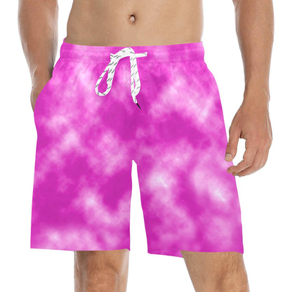 Tie Dye Pink Design Print Men's Swim Trunks Beach Shorts