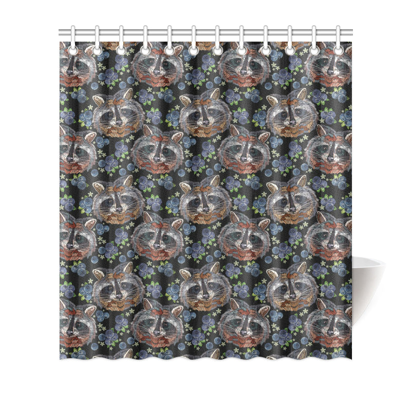 Raccoon Pattern Print Design A03 Shower Curtain