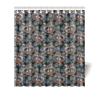 Raccoon Pattern Print Design A03 Shower Curtain