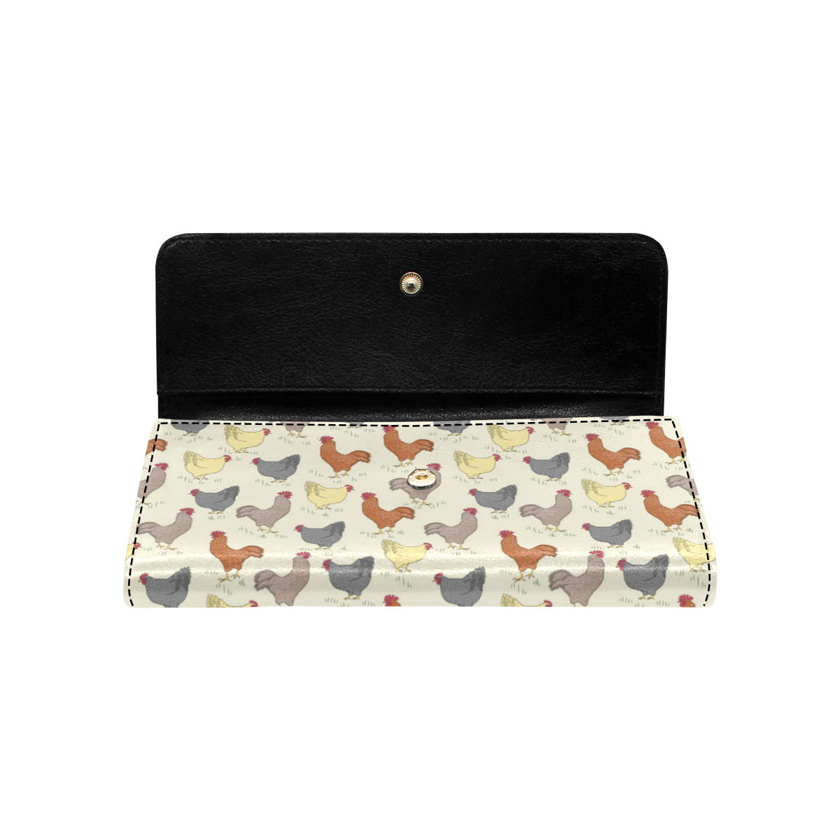 Chicken Pattern Print Design 05 Women's Trifold Wallet