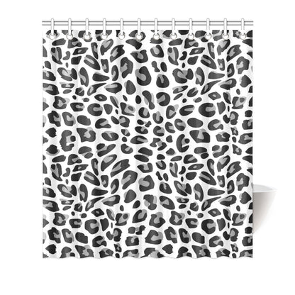 Snow Leopard Skin Print Shower Curtain
