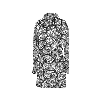 Polynesian Pattern Print Design A01 Women's Fleece Robe