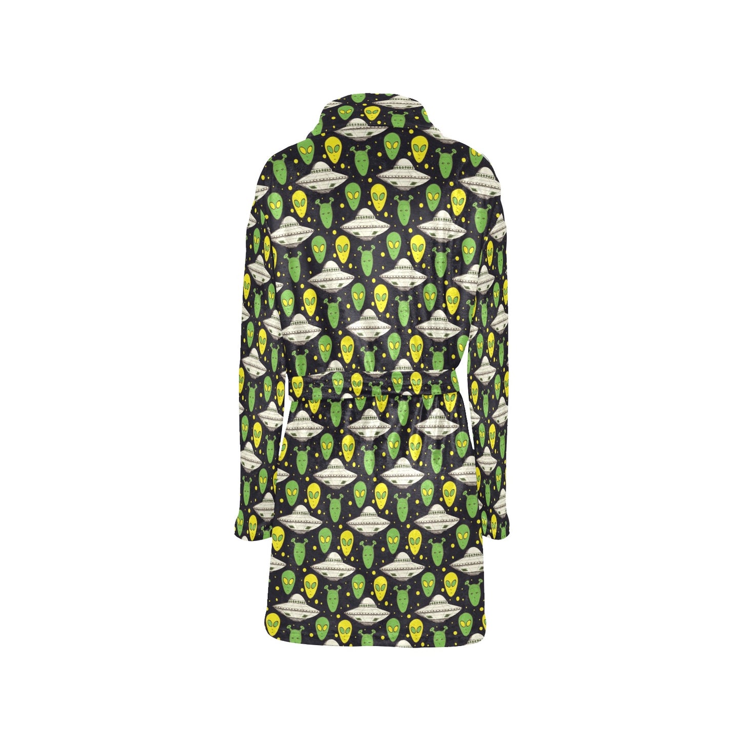 Alien UFO Pattern Women's Fleece Robe