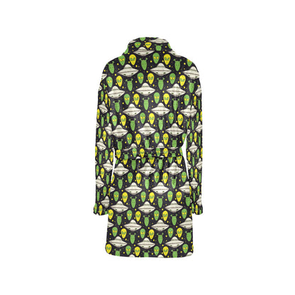 Alien UFO Pattern Women's Fleece Robe