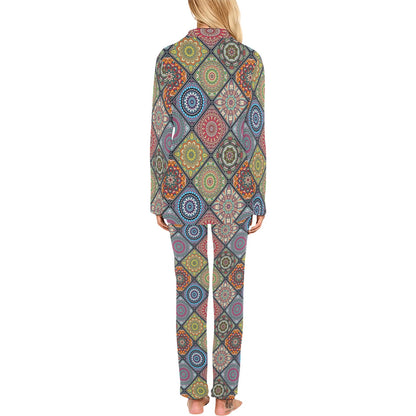 Bohemian Pattern Print Design 05 Women's Long Pajama Set