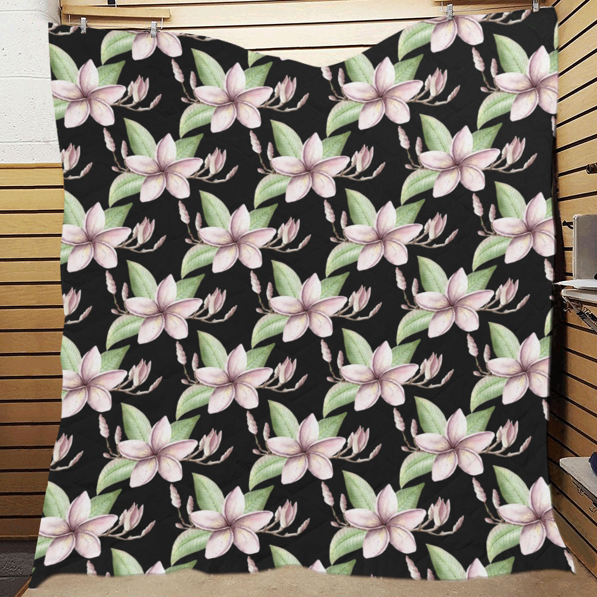 Plumeria Pattern Print Design PM02 Premium Quilt