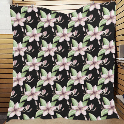 Plumeria Pattern Print Design PM02 Premium Quilt